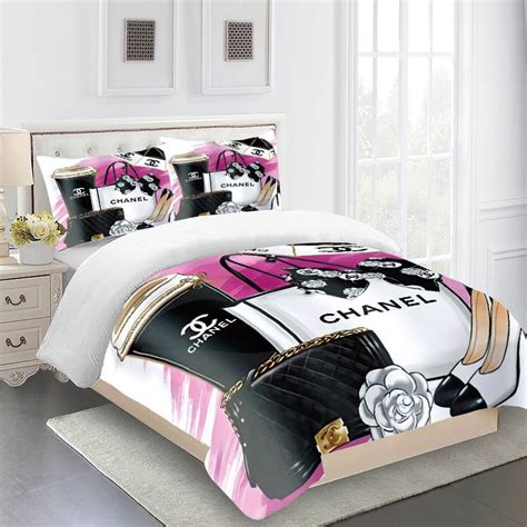 black chanel comforter set|designer bedding sets chanel.